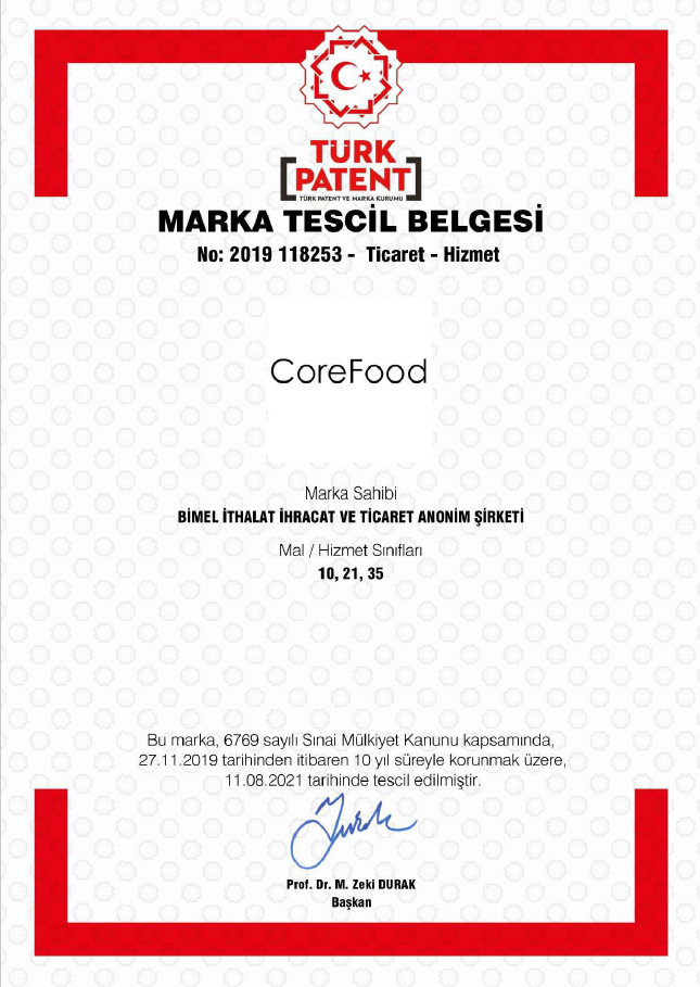 CoreFood Marka Tescil