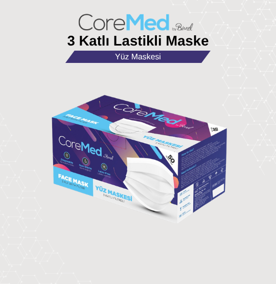 3 Katlı Lastikli Maske