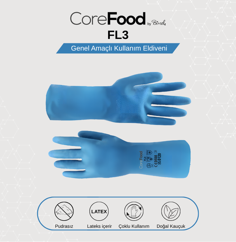 CoreFood FL3 Doğal Kauçuk Eldiven